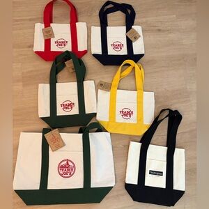 Trader Joe's Canvas Tote Bags (4 mini and 1 regular reusable tote bag)